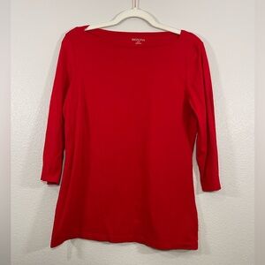 Merona Women's Red 3/4ths Sleeve Shirt. Size Medium. Brand New